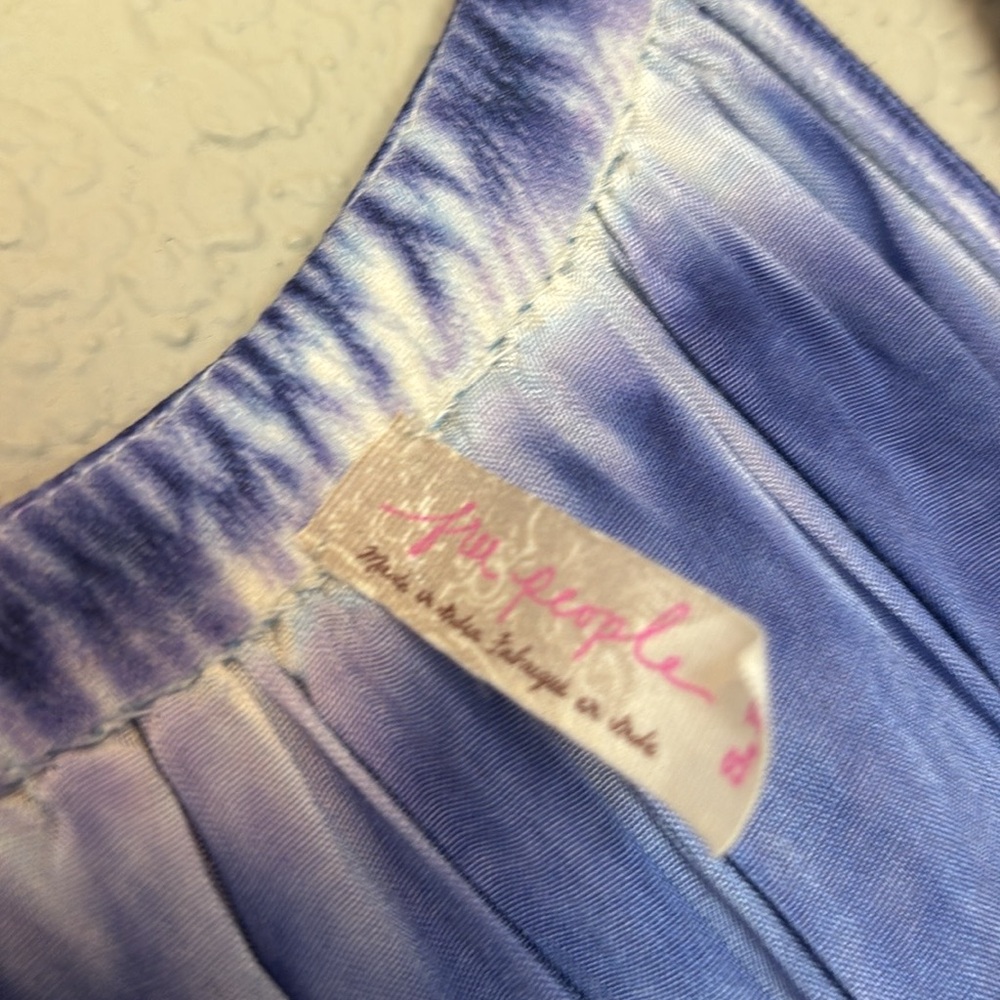 Free People Blue Tank Dress with Asymmetrical Hem size Small - Picture 8 of 8